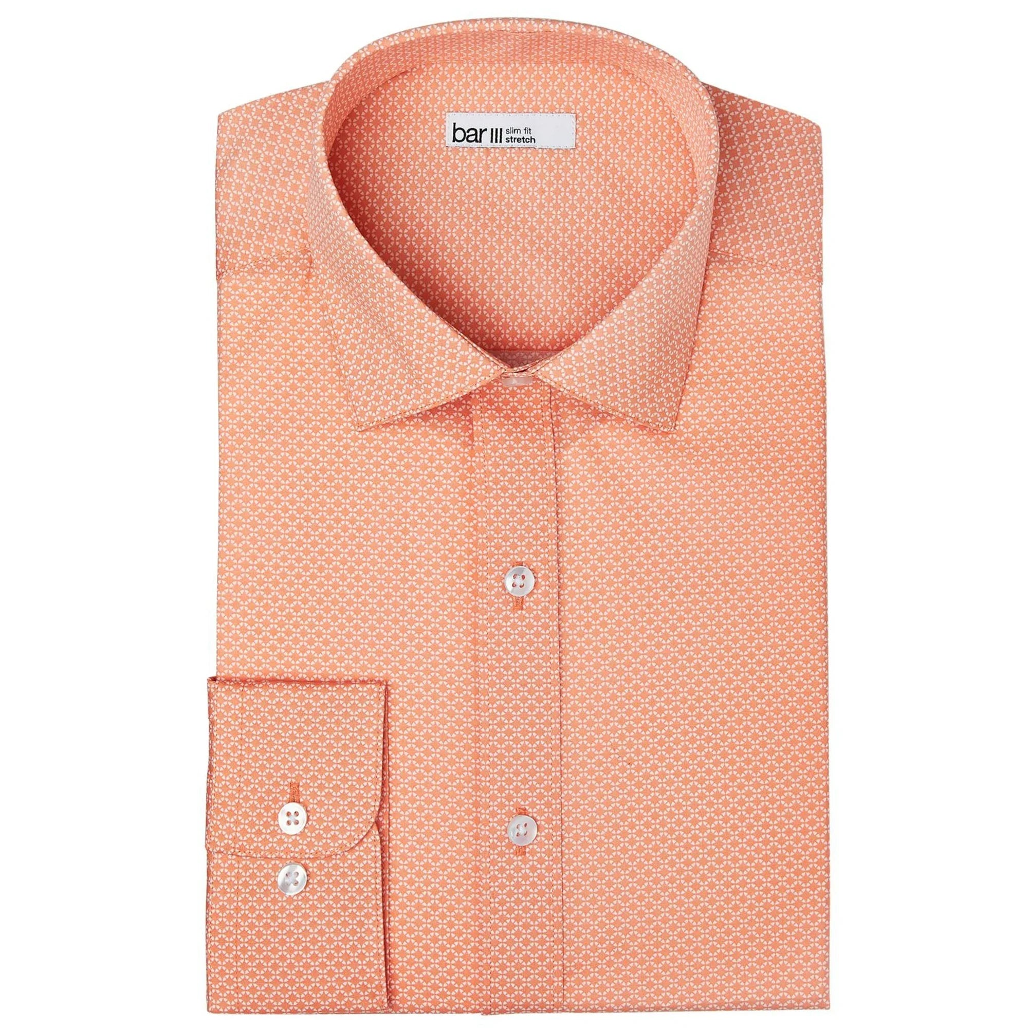 Bar III Men’s Organic Cotton Slim-Fit Link-Print Dress Shirt