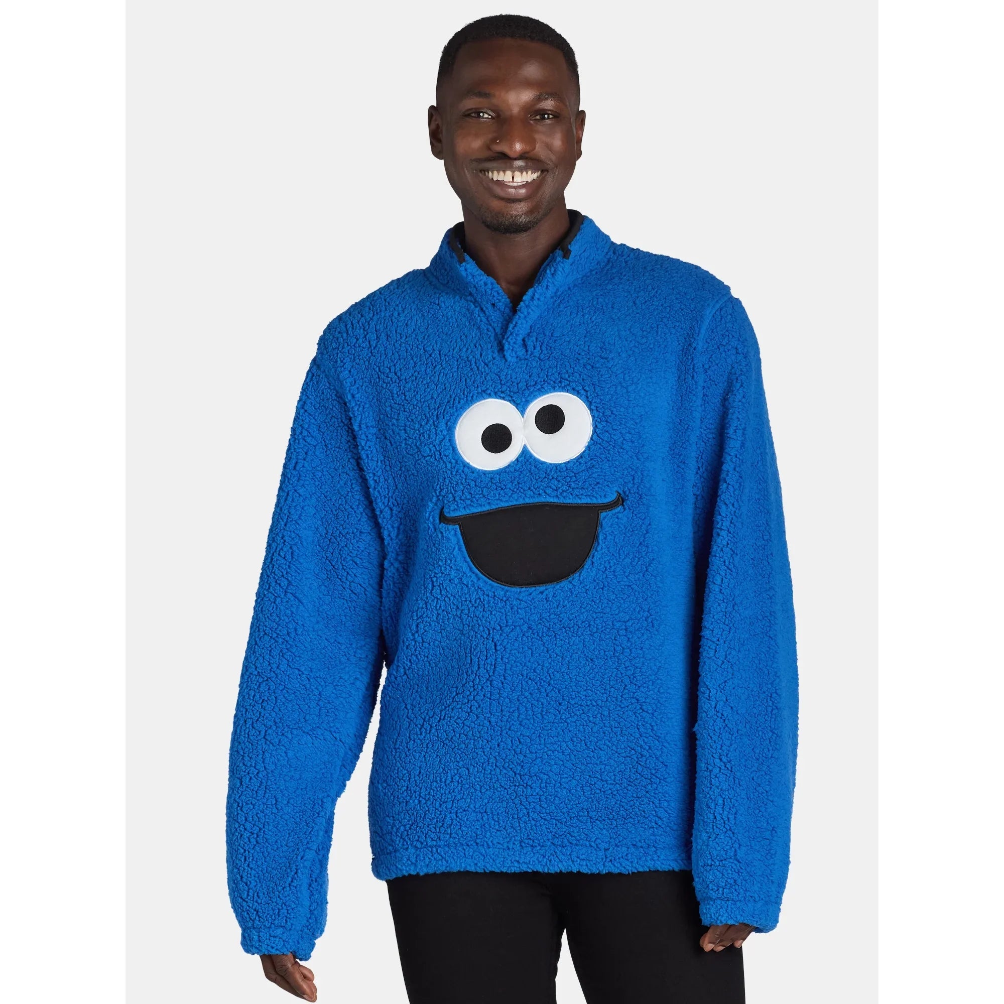 Cookie Monster Men’s & Big Men's Cosplay Faux Shearling Fleece Shacket