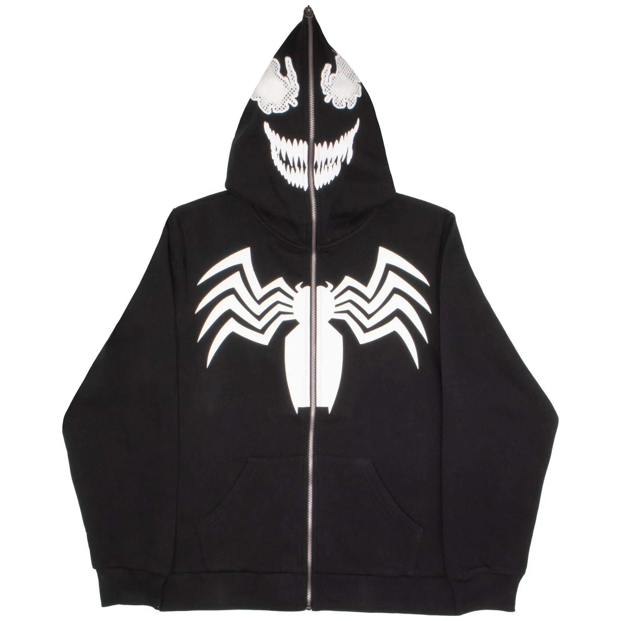 Marvel Mens Full Zip-Up Cosplay Hoodie Venom