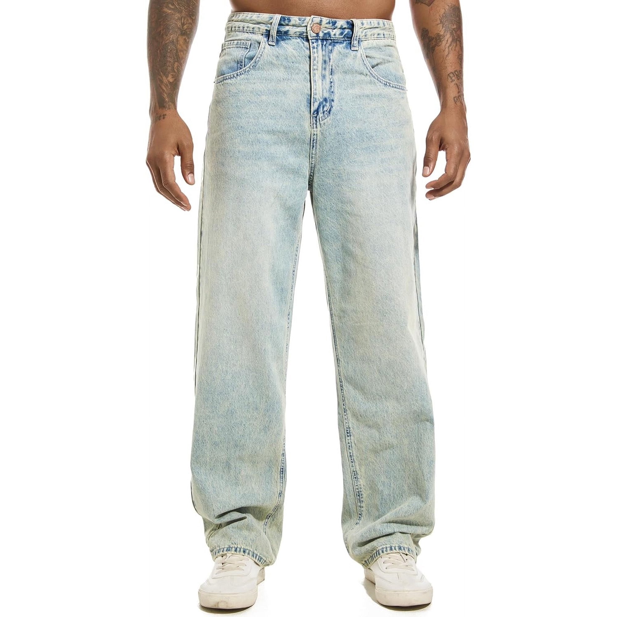 New men's jeans, loose fit, slim fit, fashionable, wide leg pants, comfortable and easy to wear