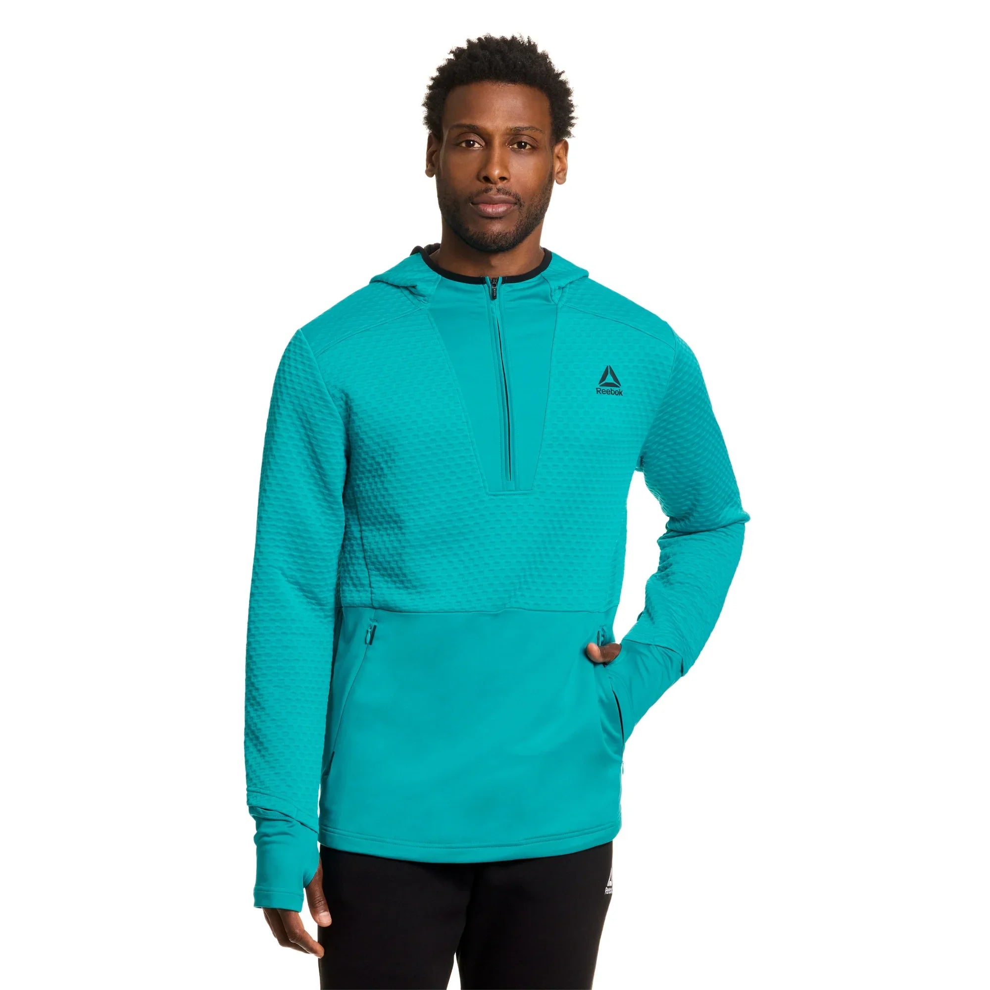 Reebok Men's and Big Men's Velocity Textured Knit Half Zip Shirt