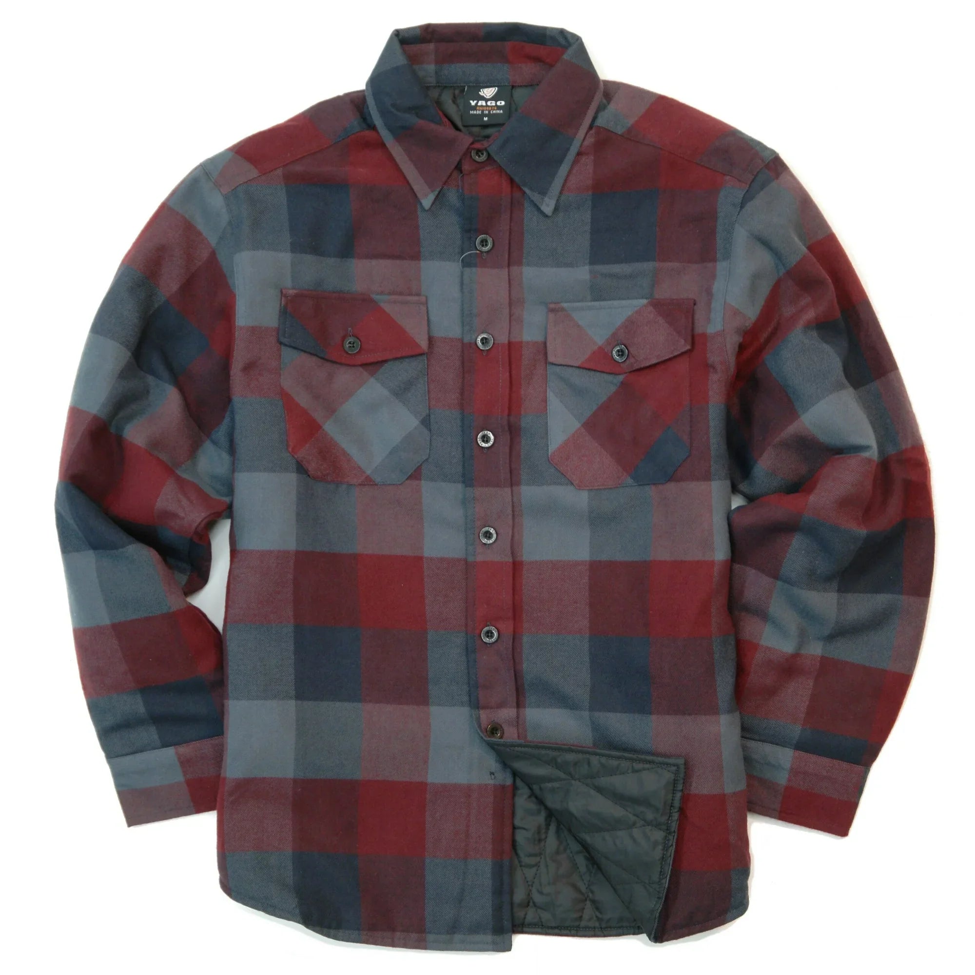 YAGO Men's Plaid Flannel Button Down Casual Shirt Jacket